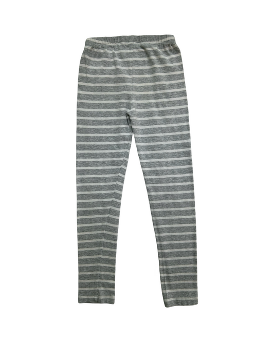 6x Girls Gray / White Striped Gymboree Leggings