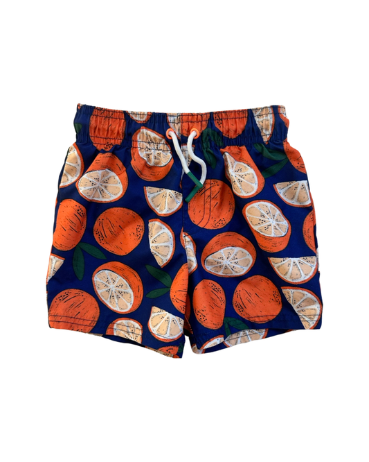 2T Toddler Boys Cat & Jack Blue & Orange Oranges Swim Trunks / Shorts