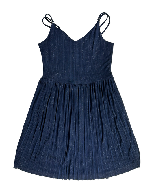 10/12Y Youth Girl Hollister Size Medium Navy Sparkle Pleated Dress