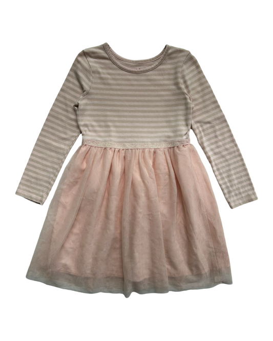 5T Toddler Girl Cat & Jack Pink Striped Tulle Dress