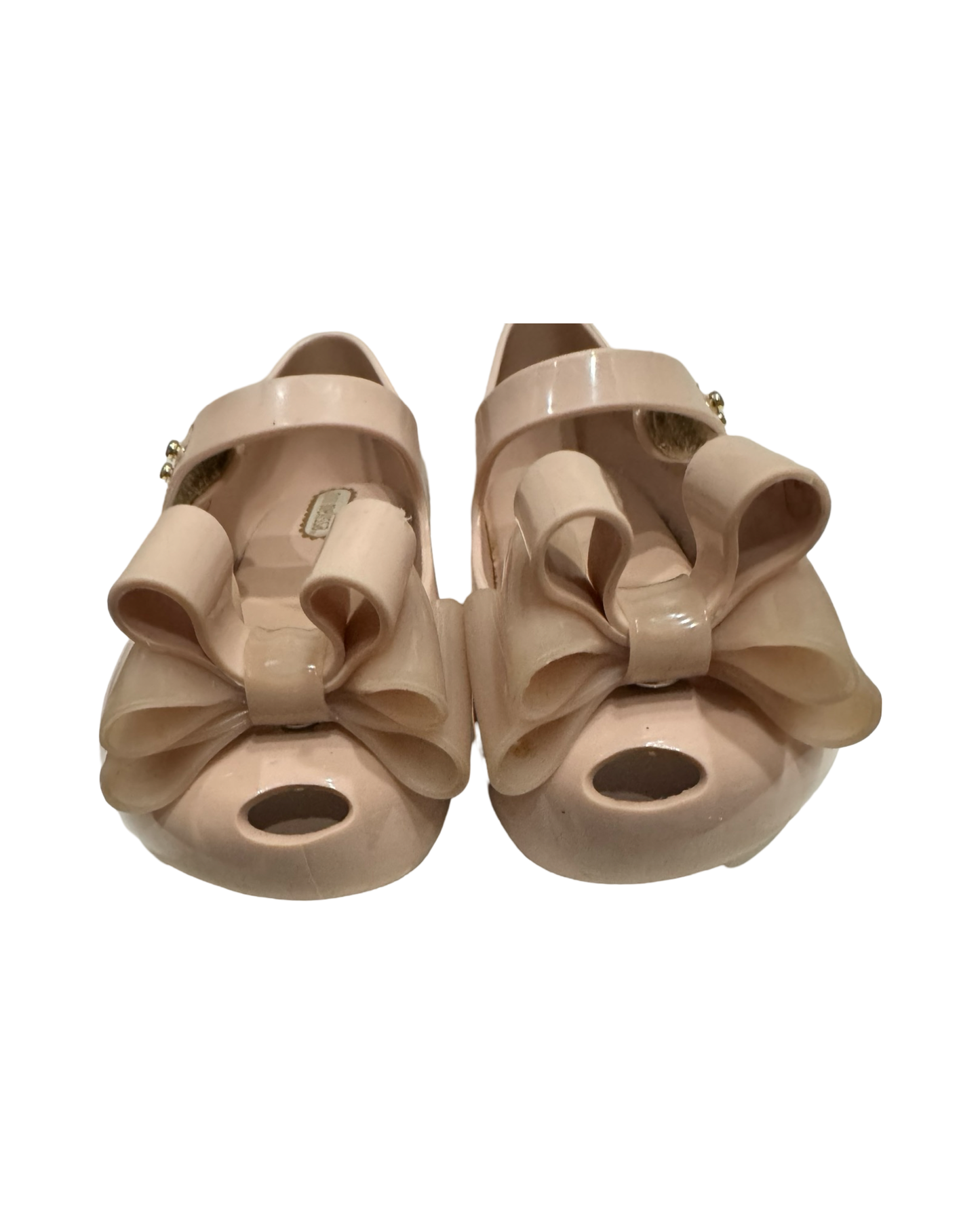 9C Toddler Girl Blush Pink Bow Mini Melissa Mary Jane Shoes