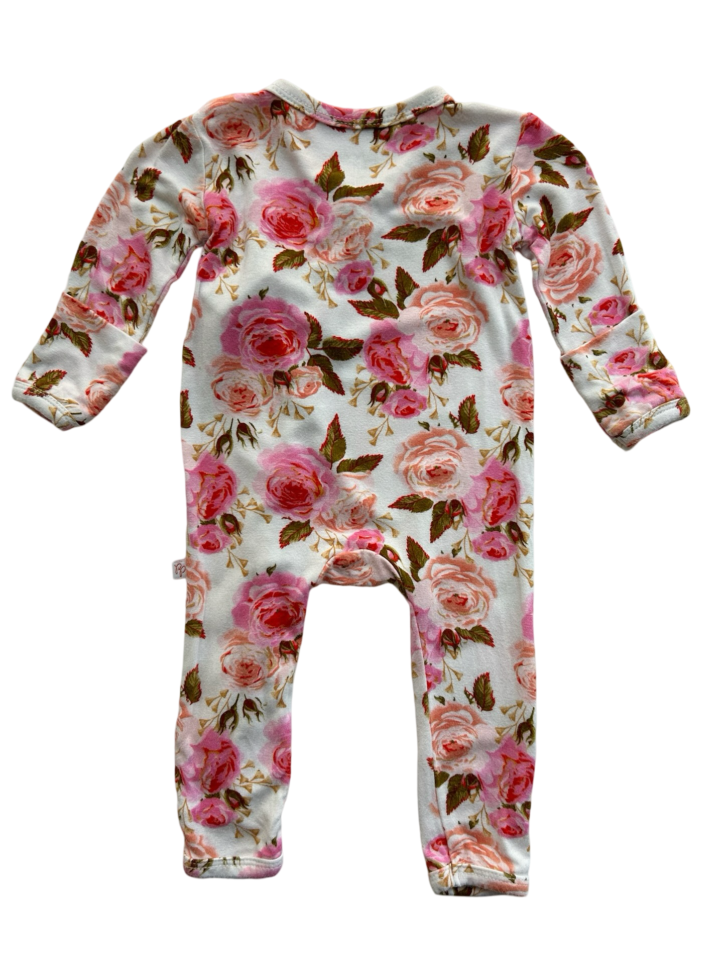 Newborn Baby Girl Bamboo Posh Peanut Pink Floral Sleeper PJs