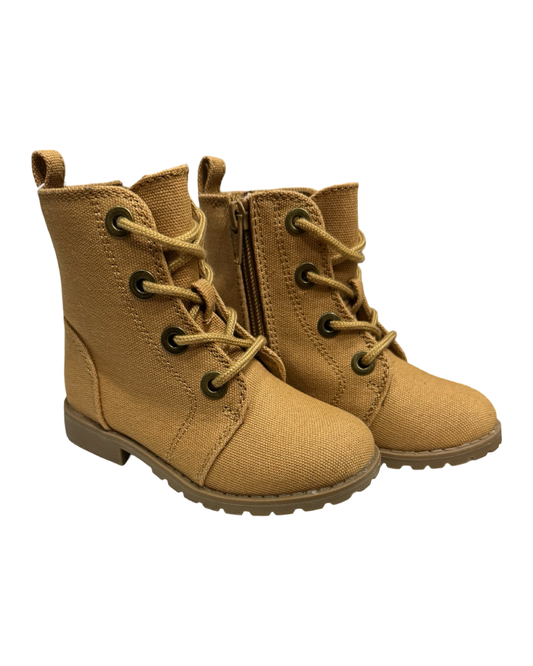 8C Toddler Girl Tan Brown Old Navy Canvas Boots NWT