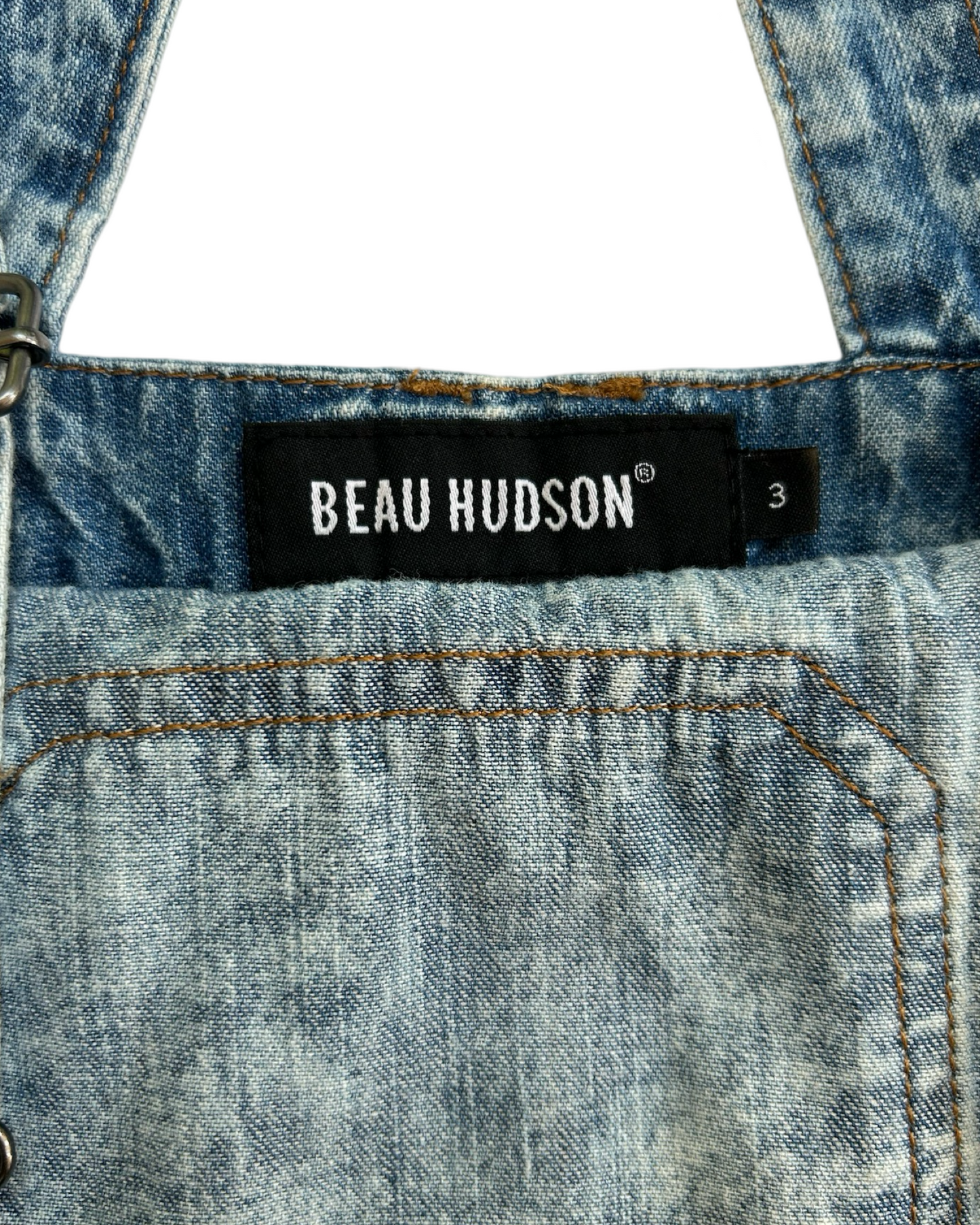 3T Toddler Boy / Girl Beau Hudson Denim Blue Jean Acid Wash Overalls