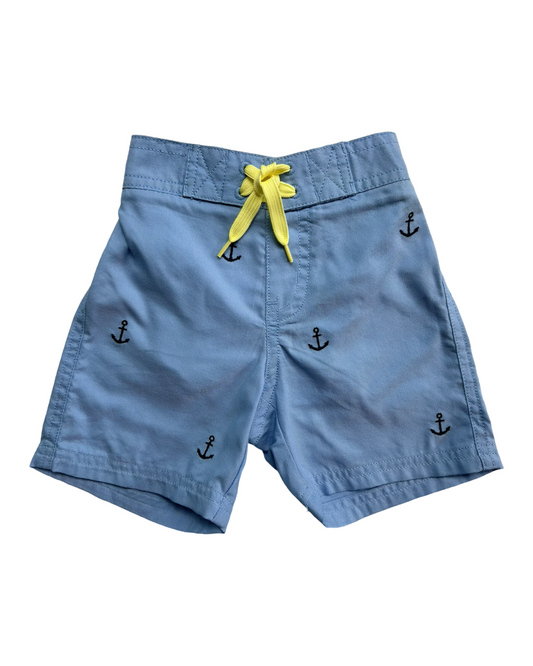 3M-6M Baby Boy Janie & Jack Blue Embroidered Anchor Shorts