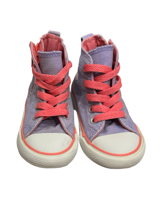 7C Toddler Girls Chuck Taylor All Star Side Zip Hi GS 'Lavender Glow' Converse