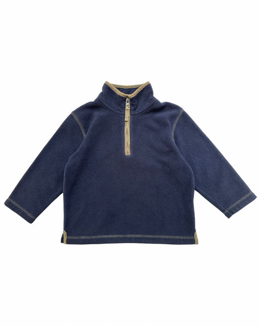 3T / 4T Toddler Boy Navy Mini Boden Pullover 1/4 Zip Fleece