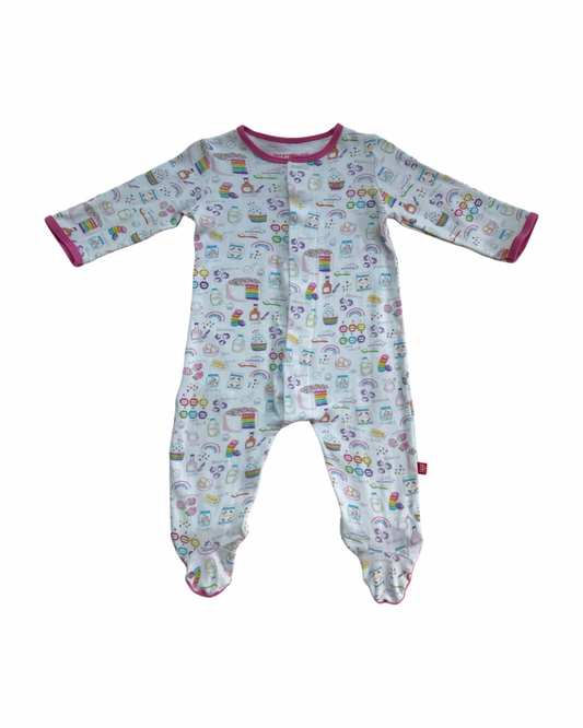 6-9M Baby Girl Magnetic Me Organic Cotton Sweet Treats Cupcake, Cake & Macaroon  Baking Magnetic Closure Sleeper PJs