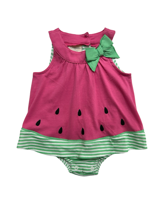 3-6M Baby Girl Pink First Impressions Watermelon Onesie Dress