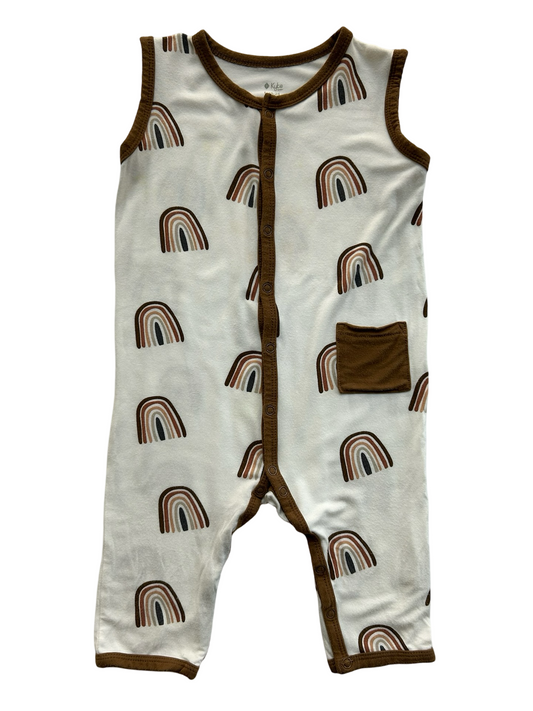 18-24M Baby Boy / Girl Kyte Baby Bamboo Coffee Rainbow Romper