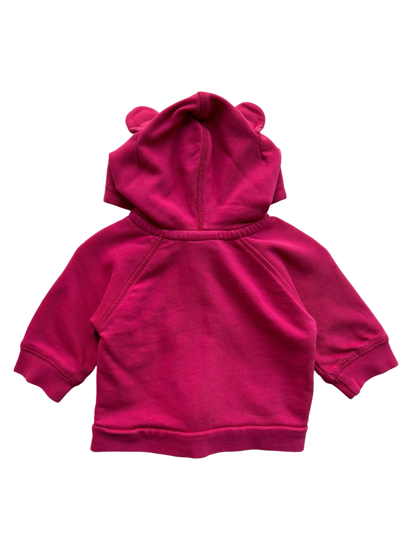 0-3M Baby Girl Hanna Andersson Pink Hooded Zip Up Bear Ear Jacket