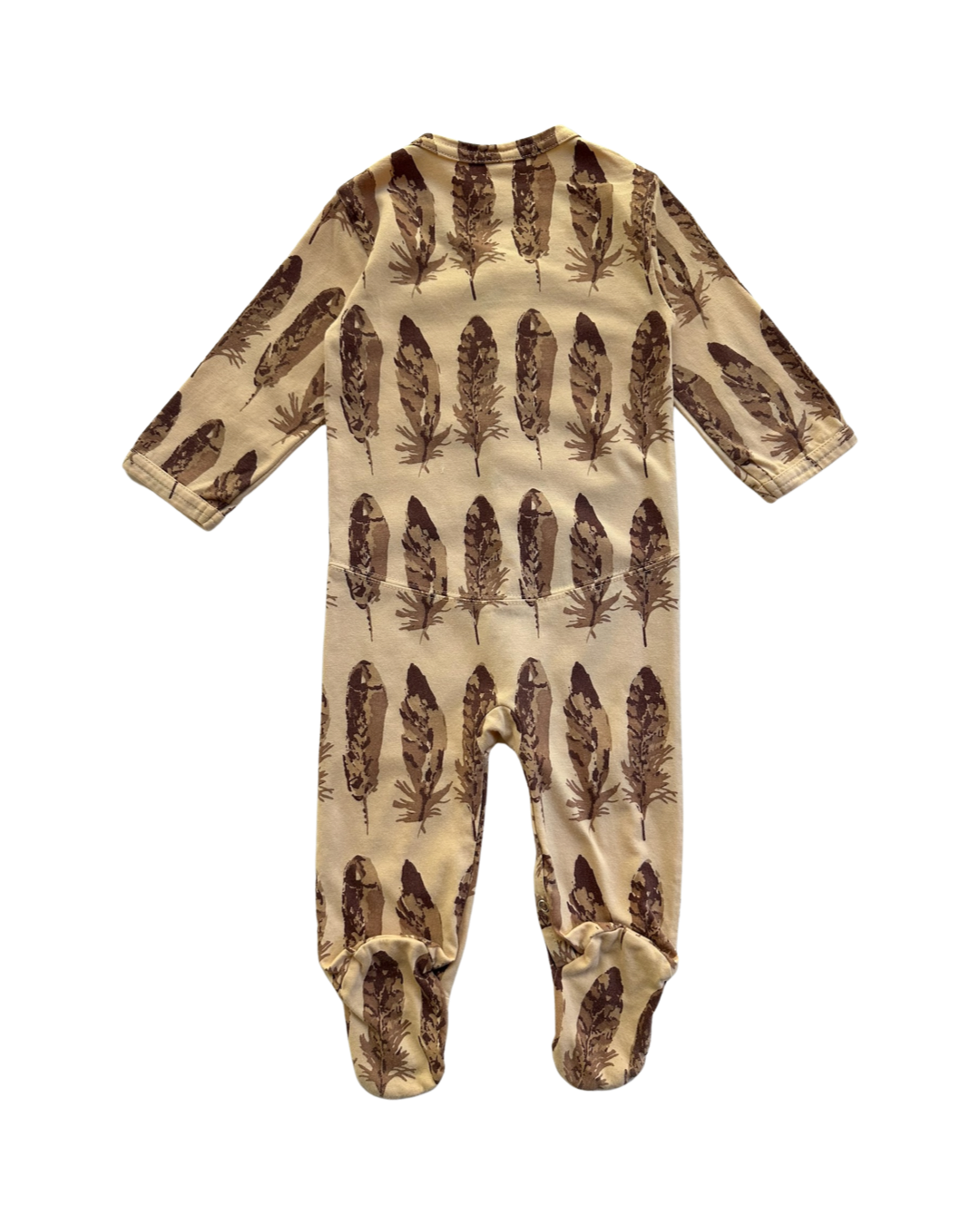 6-9M Baby Girl Kate Quinn Brown Feather Romper Outfit