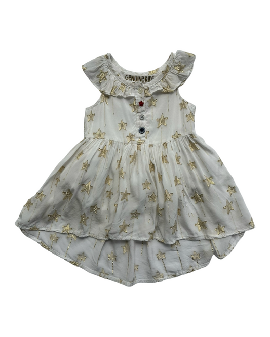 12M Baby Girl OshKosh Genuine Kids Gold Star White Patriotic Dress