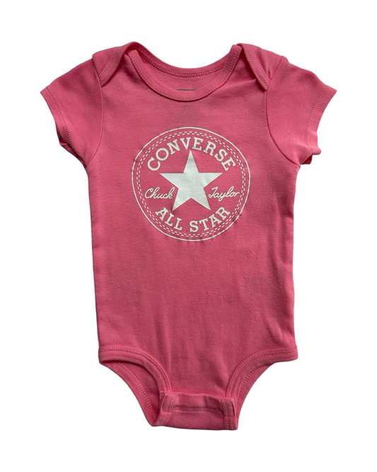 6M-12M Baby Girl Pink Converse All Star Onesie