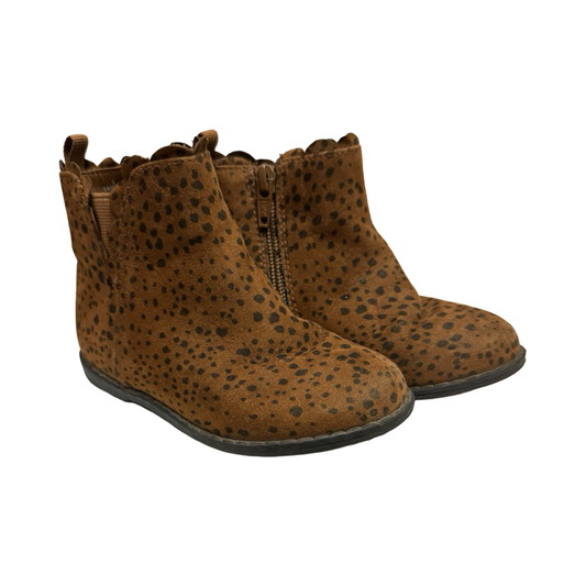 8C Toddler Girl Brown Gap Leopard / Cheetah Ankle Boots