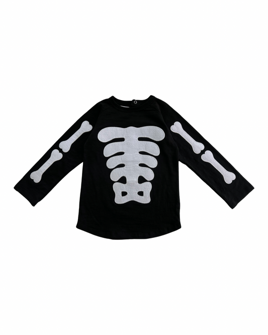 4T / 5T Toddler Boy / Girl Black MudPie Skeleton Long Sleeve Shirt