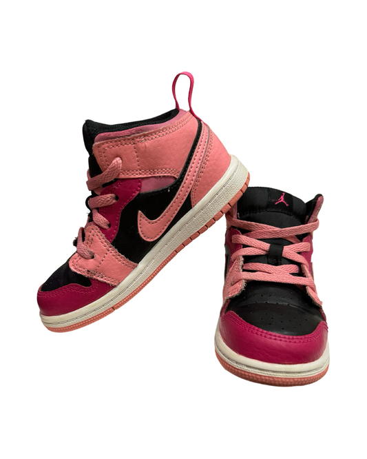 9C Toddler Girl / Boy Nike Air Jordan 1 Mid TD Coral Chalk Pink Sneakers