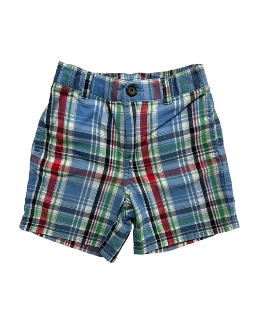 6M-12M Baby Boy Janie & Jack Blue & Red Plaid Shorts