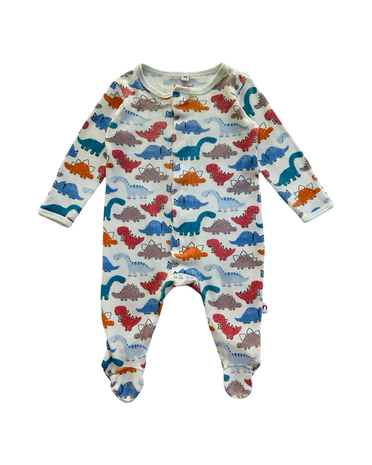 0-3M Baby Boy E=MC2 Magnetic Dinosaur Sleeper PJs