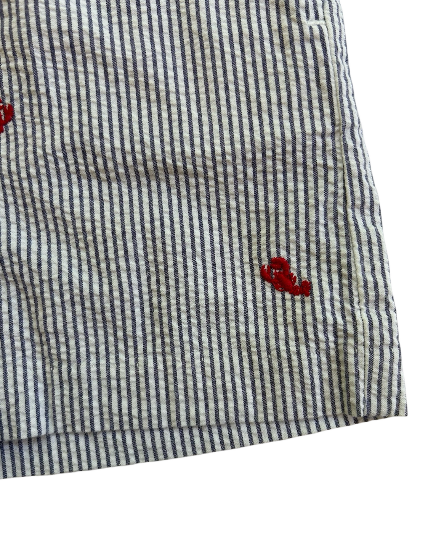 3T Toddler Boy Boutique T.F. Laurence Blue Striped Seersucker Lobster Shorts