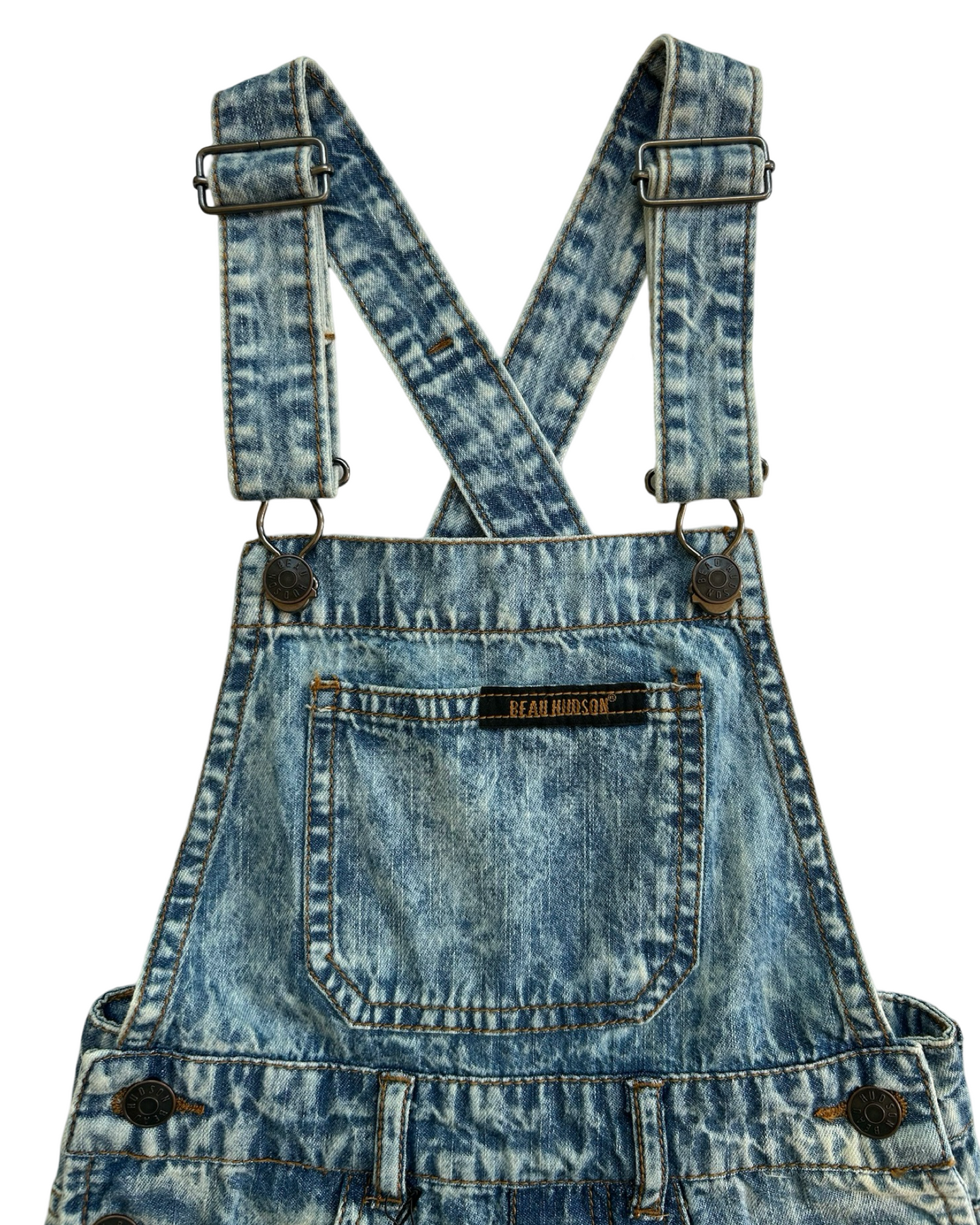 3T Toddler Boy / Girl Beau Hudson Denim Blue Jean Acid Wash Overalls