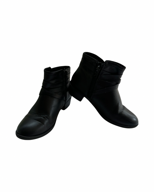 13C Toddler Girl Brooklyn Black Faux Leather Calf Boots