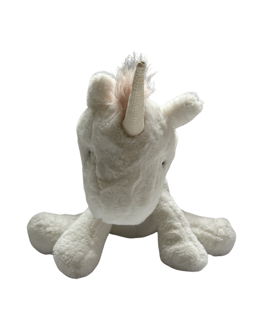 Animal Adventure Large 18" White Unicorn Plush Toy w/ Pink Mane &  Shimmery Horn