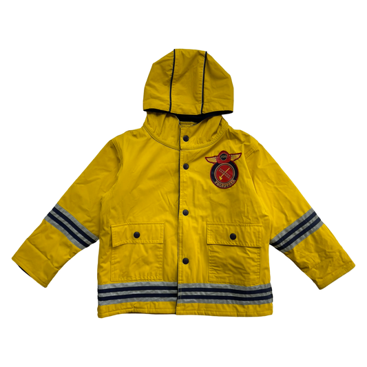 3T Toddler Boy Wippette Kids Yellow Lined FireMan Fire Fighter Rain jacket Coat