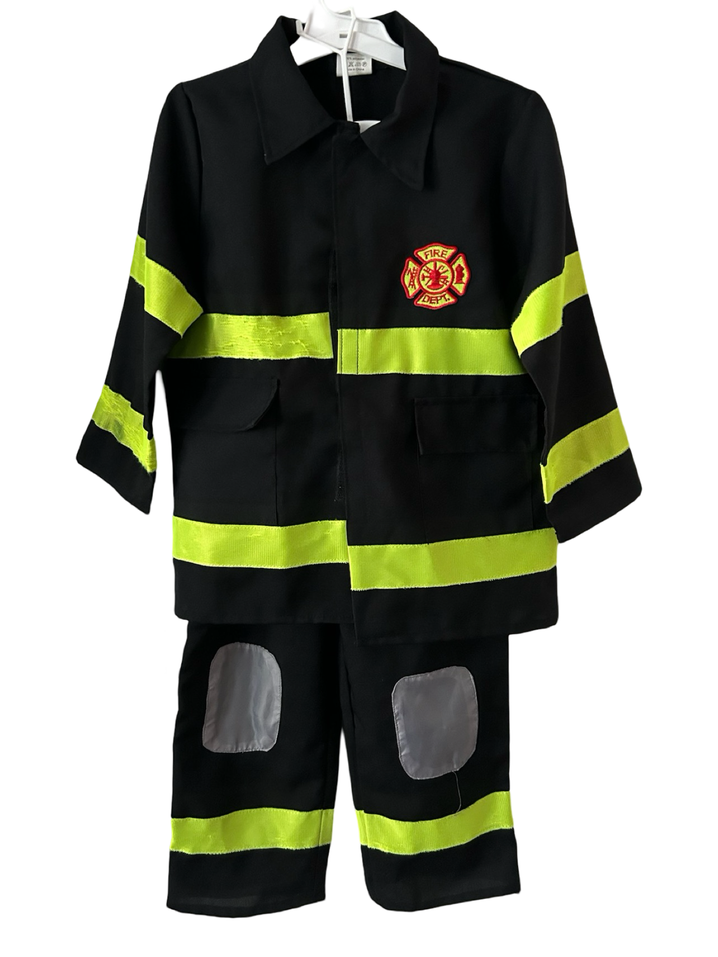 Black Firefighter kid costume Size Small 4-6x Toddler Girl / Toddler Boy, 4T, 5T 6c