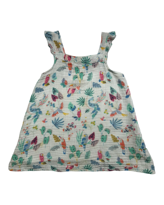 3T Toddler Girl Angel Dear Muslin Parrot Rainforest Dress