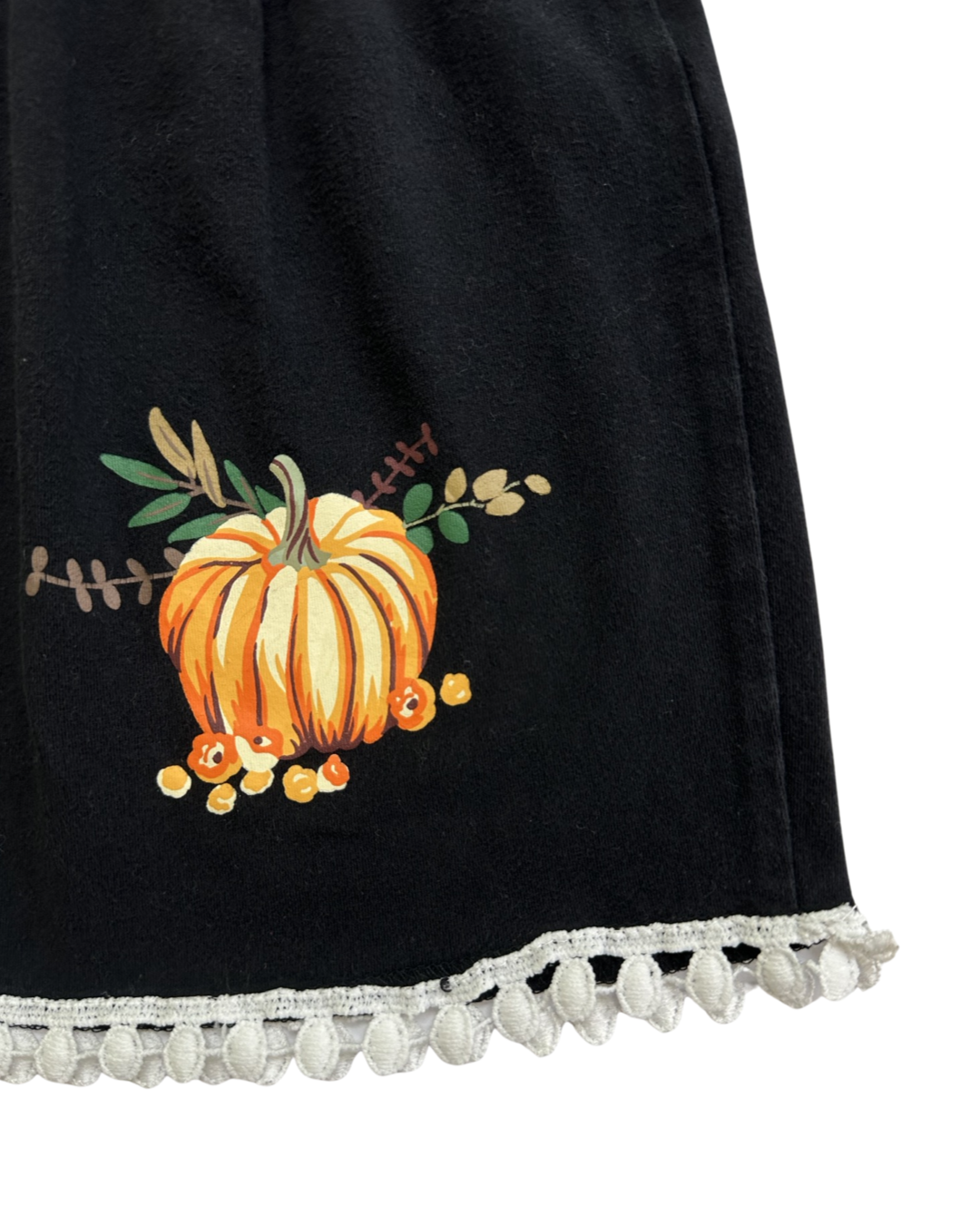 3T Toddler Girl Black Dress with Fall Pumpkin Graphic