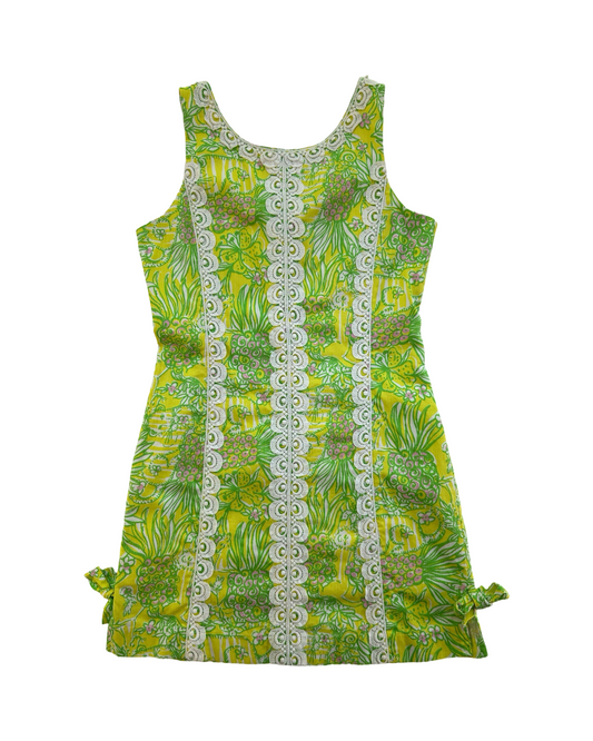 Lilly Pulitzer size 8Y Youth Girls Green & Yellow Pineapple Shift Dress