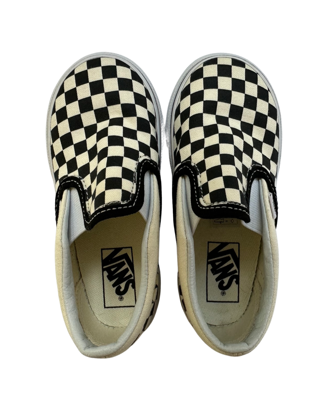 8.5C Toddler Boy / Girl Black Checked Slip On Vans