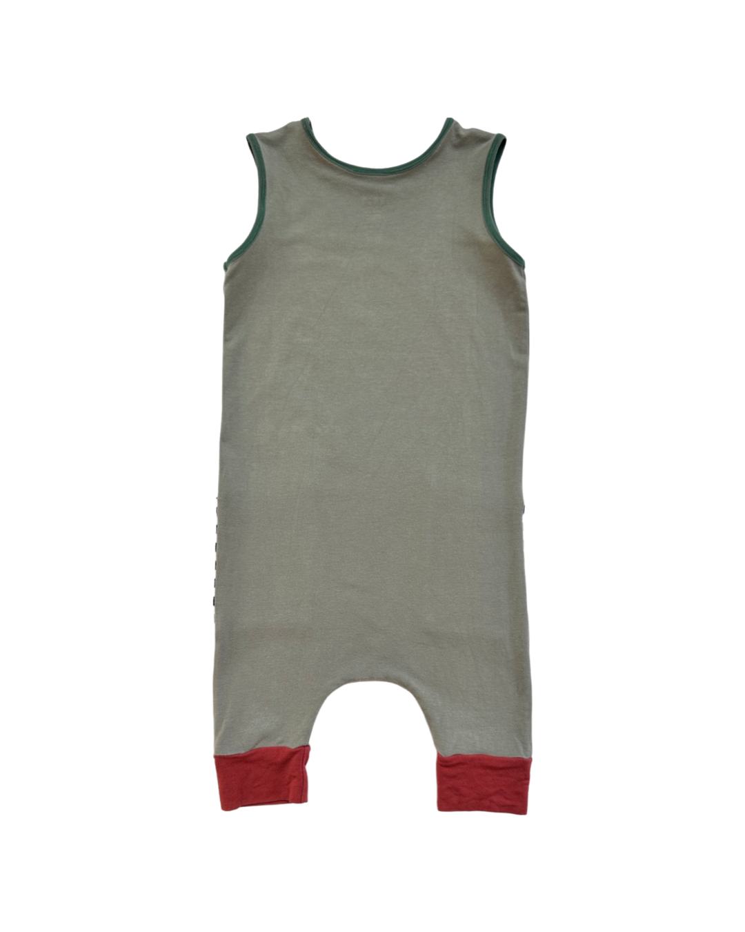 2T Toddler Boy RAGS to Raches Gray Geo Tank Romper with Black & White Pockets and Blue Graphic