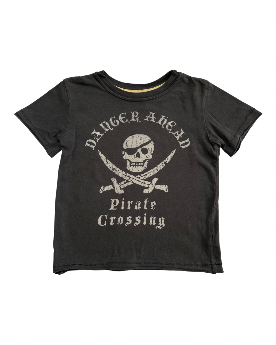 18-24M Baby Boy Charcoal Gray Danger Ahead Pirate T-Shirt Top