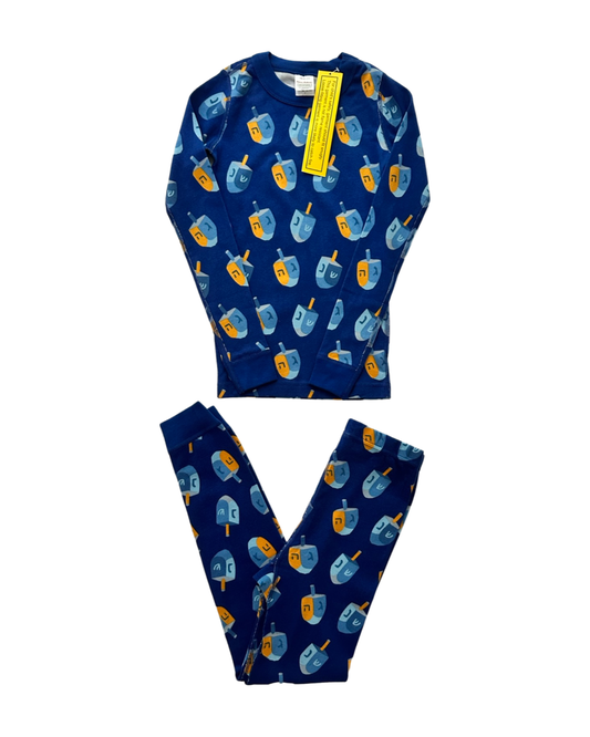 Boys / Girls Size 8Y Youth Hanna Andersson Blue Hanukah Dreidel PJs