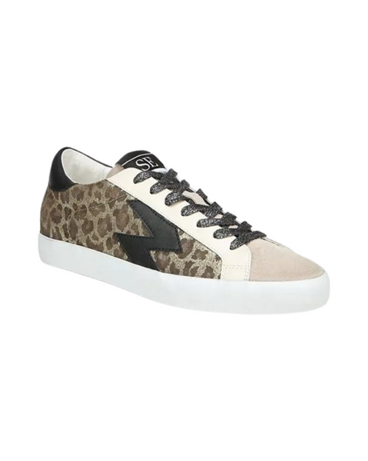 Sam Edelman Women's Size 8.5 Areson Leopard print Women LACE UP  Leather Sneakers