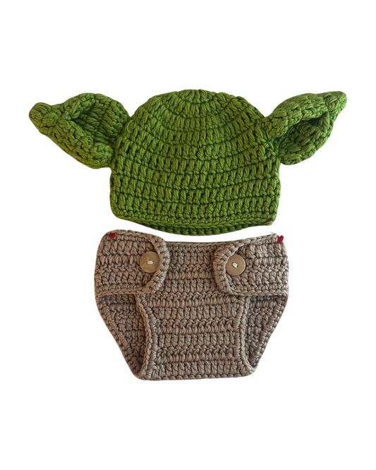 0-6M Baby Boy / Girl Handmade Knit Star Wars Baby Yoda Costume