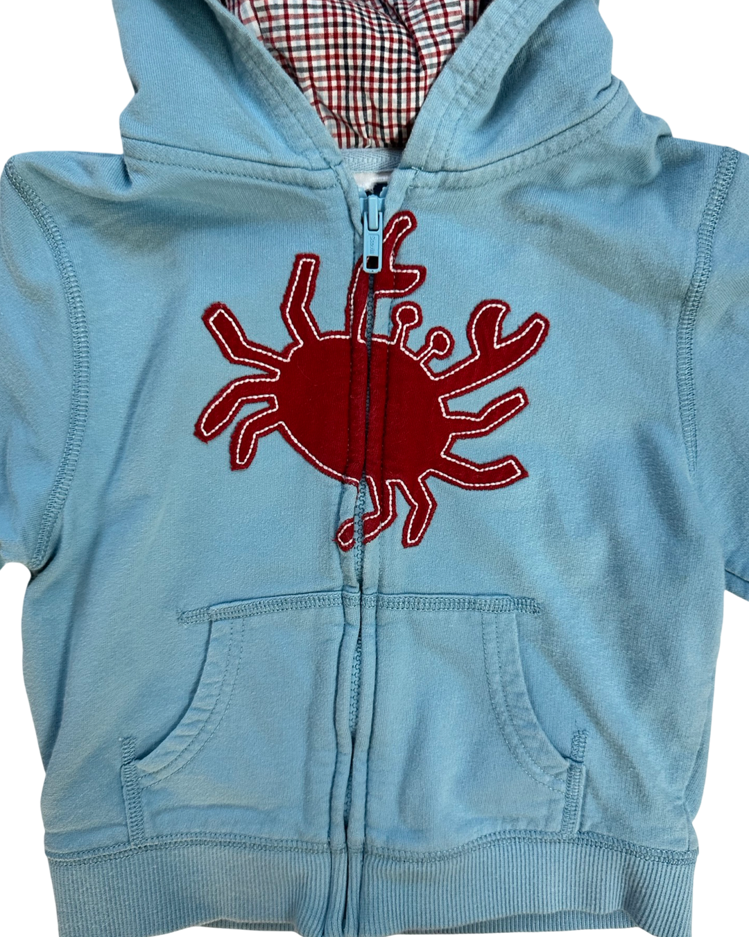 2T Toddler Boy Gymboree Blue Zip Up Crab Hoodie