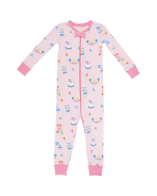 18-24M Baby Girl TBBC Beaufort Bonnet Company Pink Spirit Award Cheer Noelle's Night Nights Zippered PJs