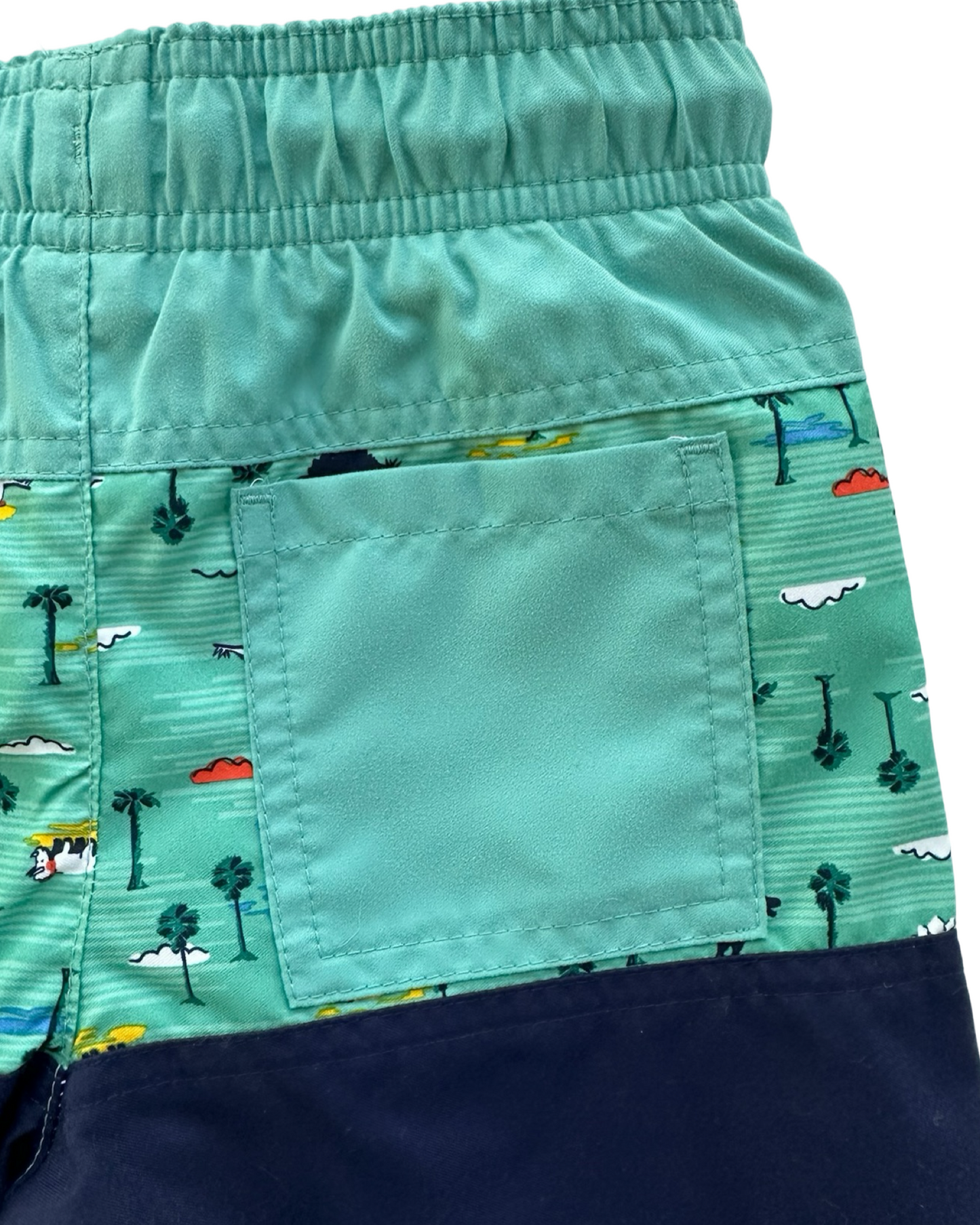 3T Toddler Boy Cat & Jack Navy & Green Dinosaur Swim Trunks Shorts