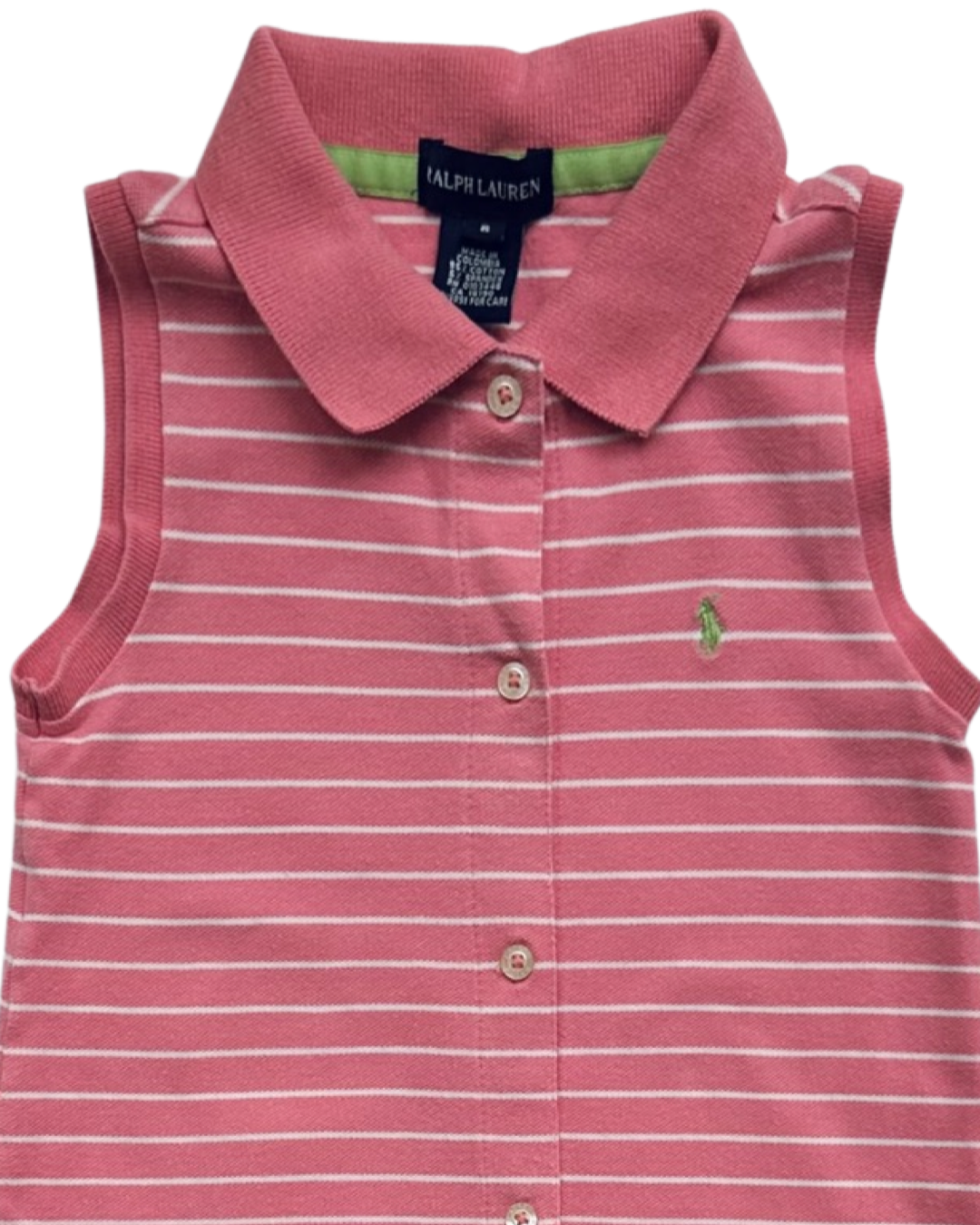 6x Girls Ralph Lauren Pink / White Striped Polo Dress