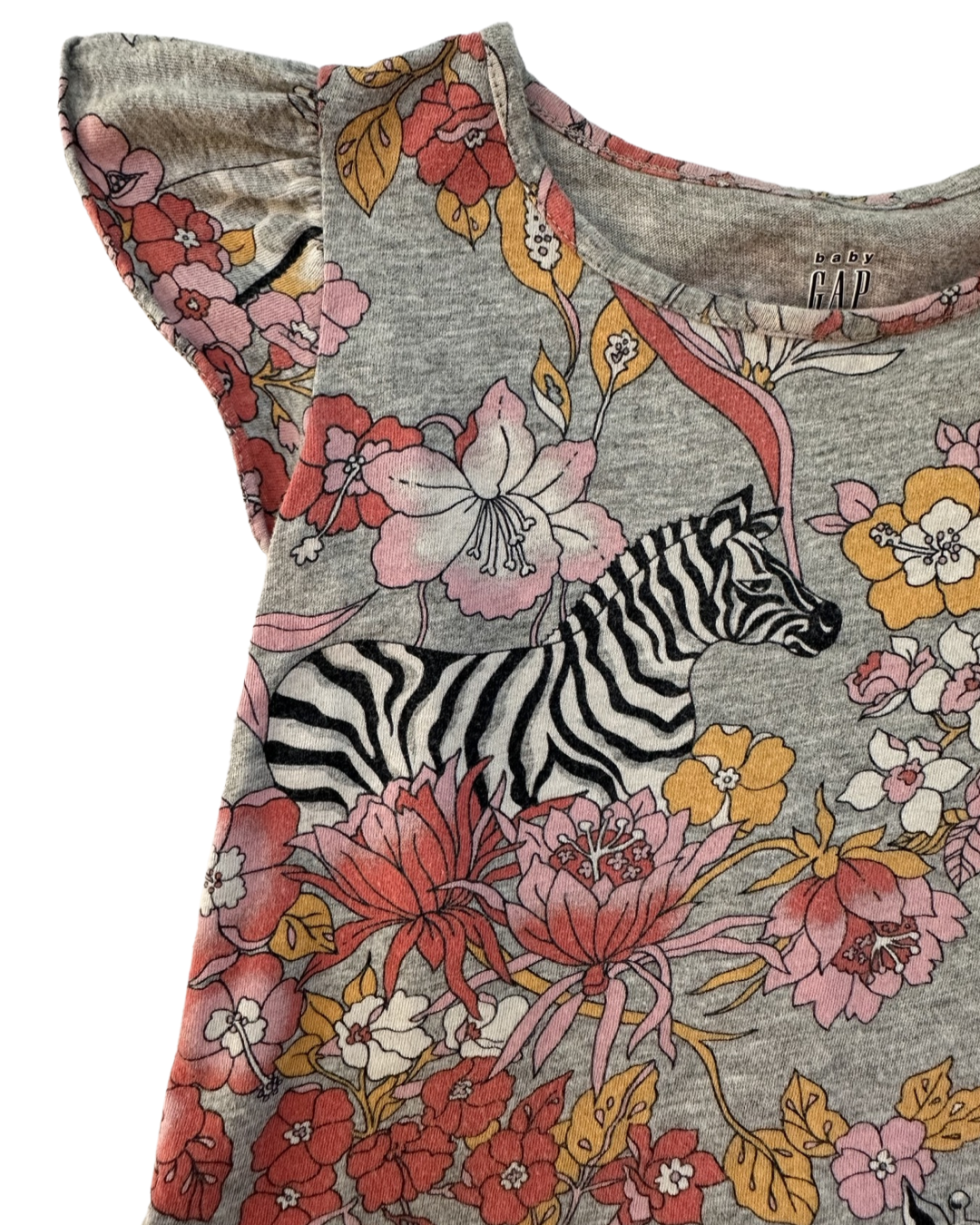 3T Toddler Girl Baby Gap Floral Zebra & Giraffe Top