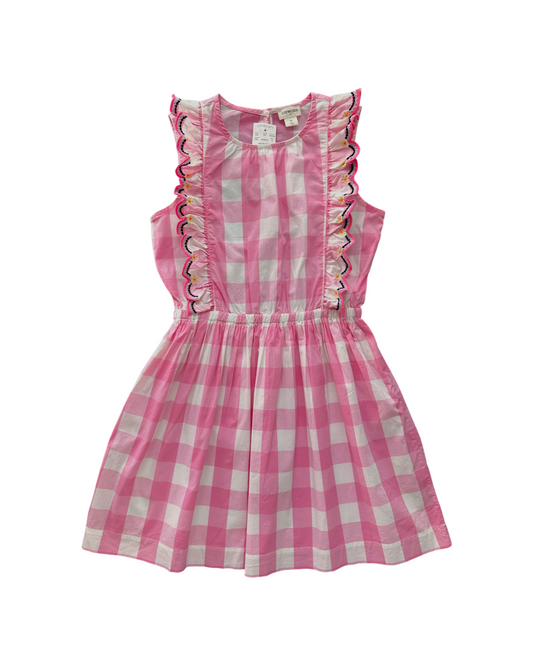 Youth Girls Size 10 Pink Gingham Crewcuts Dress