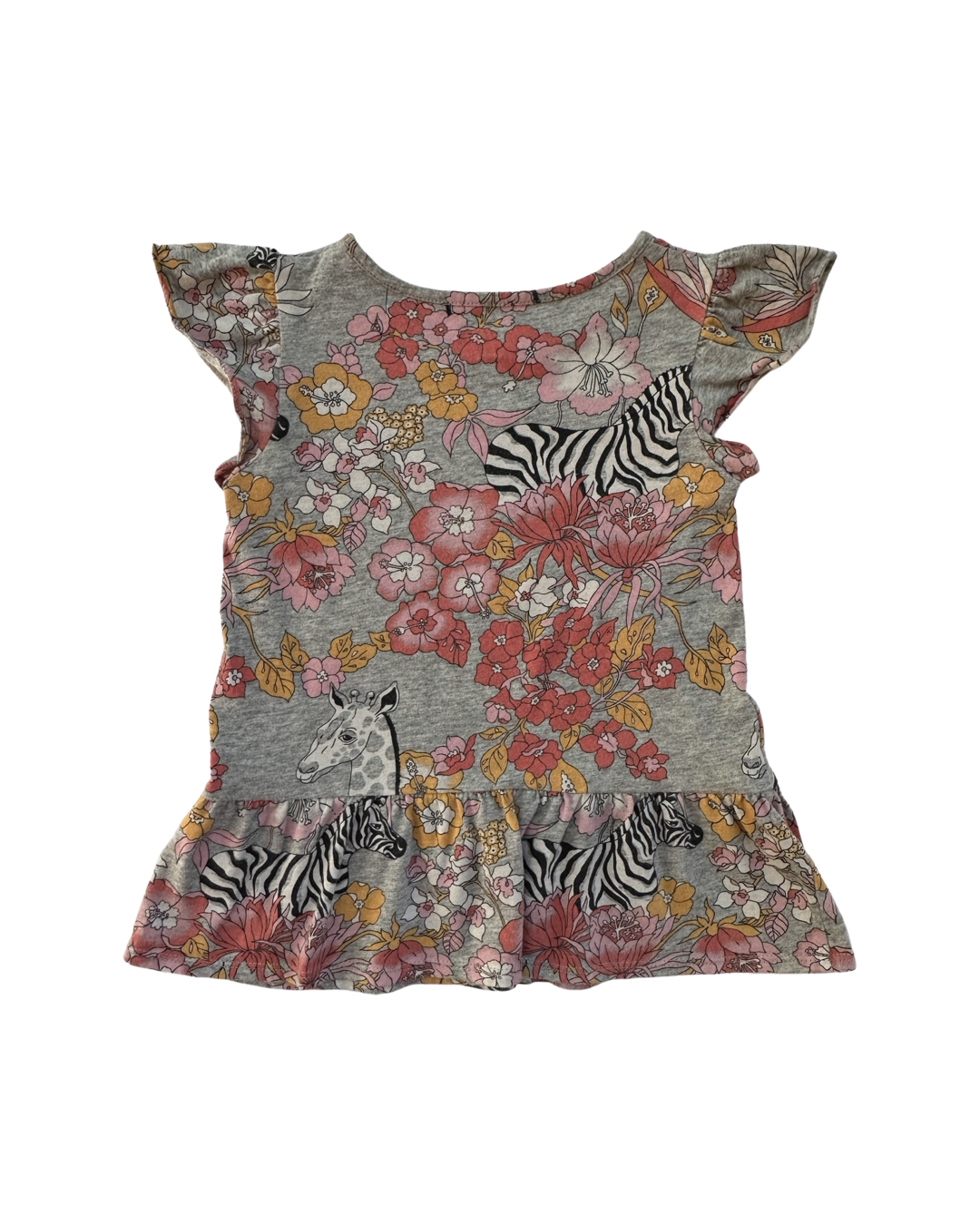 3T Toddler Girl Baby Gap Floral Zebra & Giraffe Top