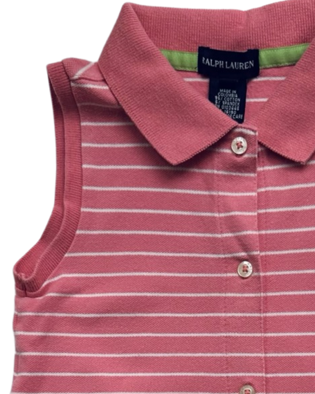 6x Girls Ralph Lauren Pink / White Striped Polo Dress