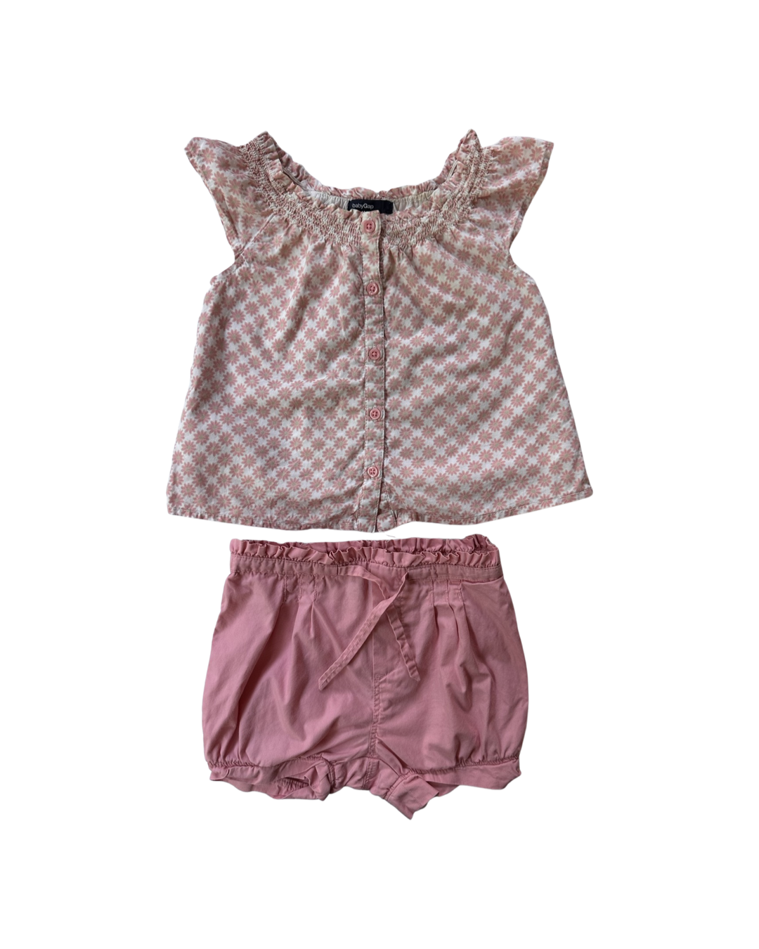 6-12M Baby Girl Baby Gap Pink Daisy Top & Pink Shorts