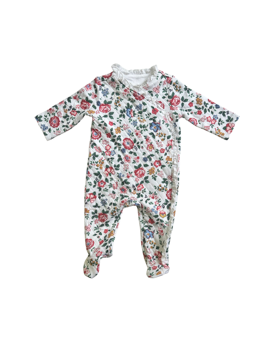 3-6M Janie & Jack Floral Quilted Footed 1 Piece Sleeper