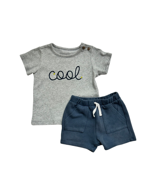 24M Baby Boy Bon Bébé Shorts and Cool Gray T-shirt