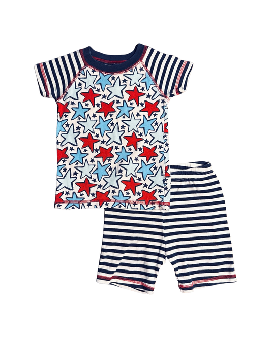 18M-24M Baby Boy / Girl Patriotic Navy / White Star Gymboree PJs